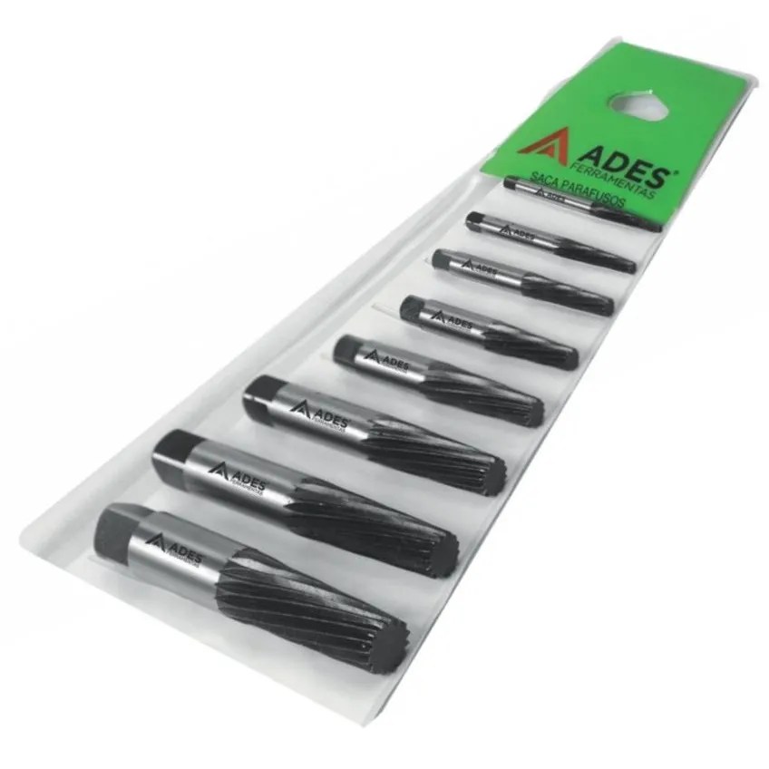 JGO. EXTRACTOR DE PERNOS DE 1 – 8 8 PIEZAS, EN ESTUCHE PLASTICO
