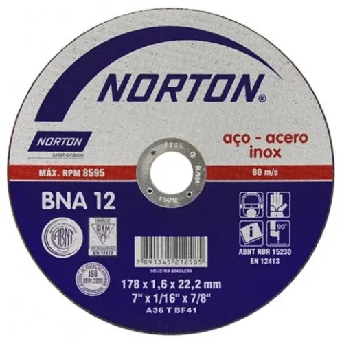 DISCO CORTE ACERO INOX. Y CARBONO DE 7.0″ X 1.6 MM.