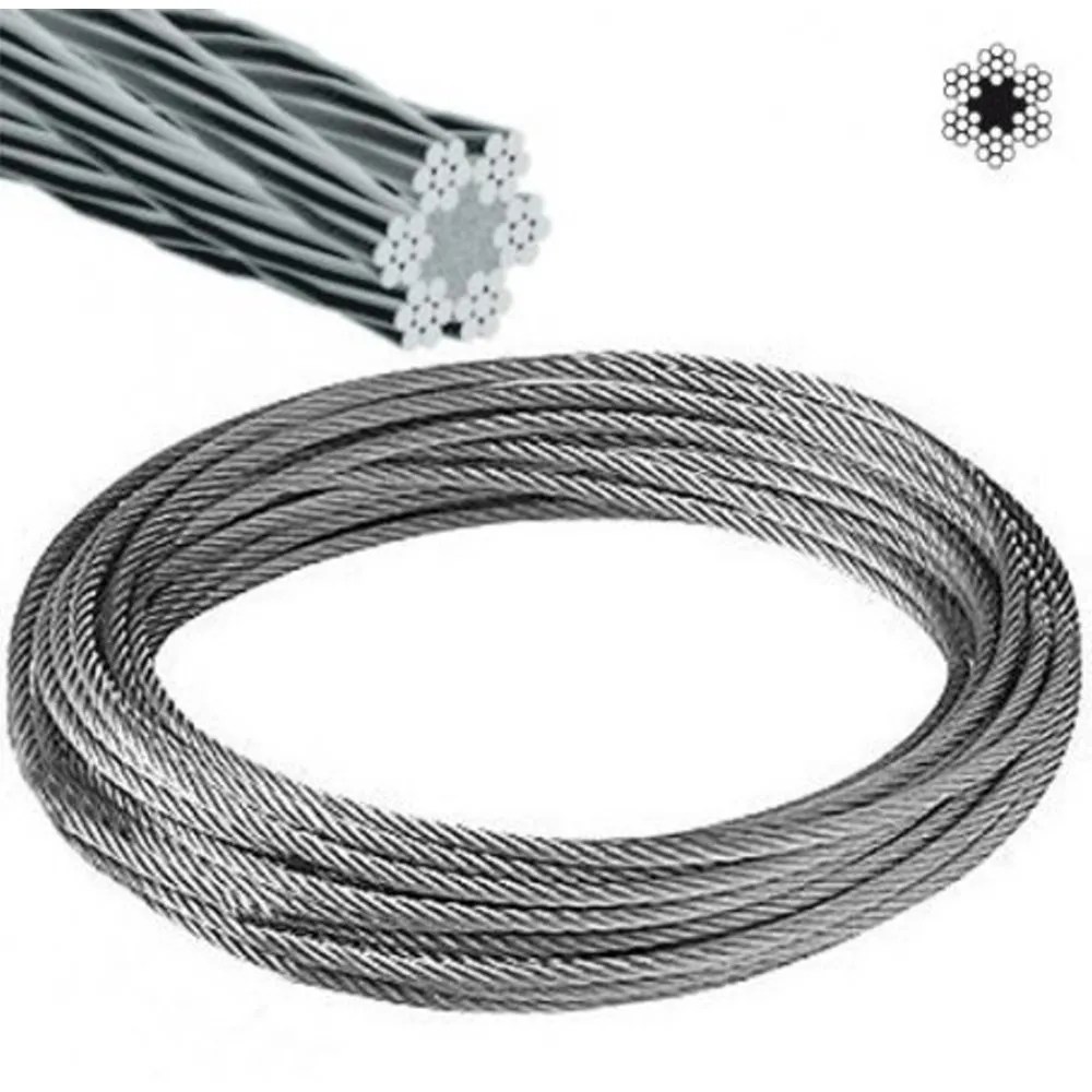 CABLE DE ACERO GALVANIZADO 6X7X5 MM.