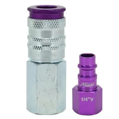 ACOPLE RAPIDO ALTO FLUJO MACHO 1/4X1/4″ “V STYLE” COLOR PURPURA