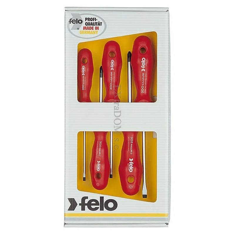 JGO. DESTORNILLADORES MANGO ROJO 5 PZAS