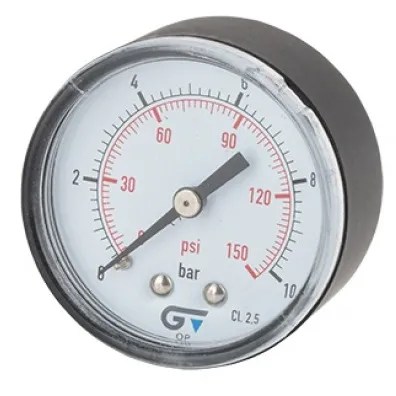 MANOMETRO 1/4 GAS, 16 BAR = 240 LBS. DE 53 MM.