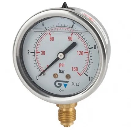 MANOMETRO 1/4 GAS, 100 BAR = 1500 LBS. DE 63 MM