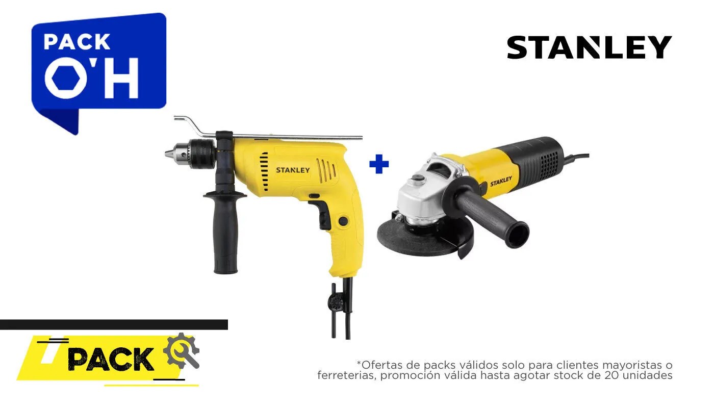 KIT TALADRO SDH700 W 1/2″+ESMERIL ANG.SG7115 750W