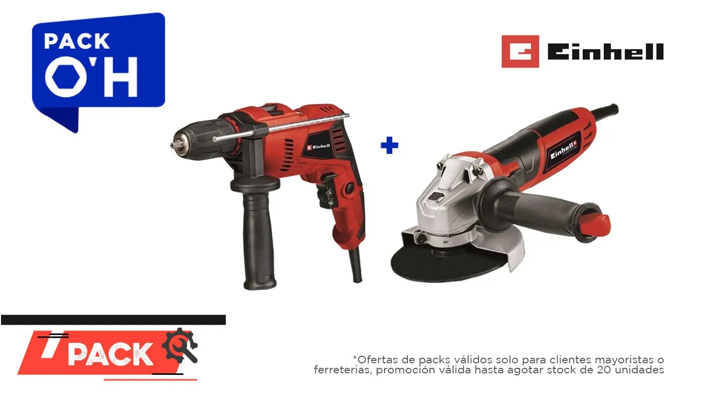 KIT TALADRO PERCUTOR 500W + ESMERIL ANGULAR 4.1/2″