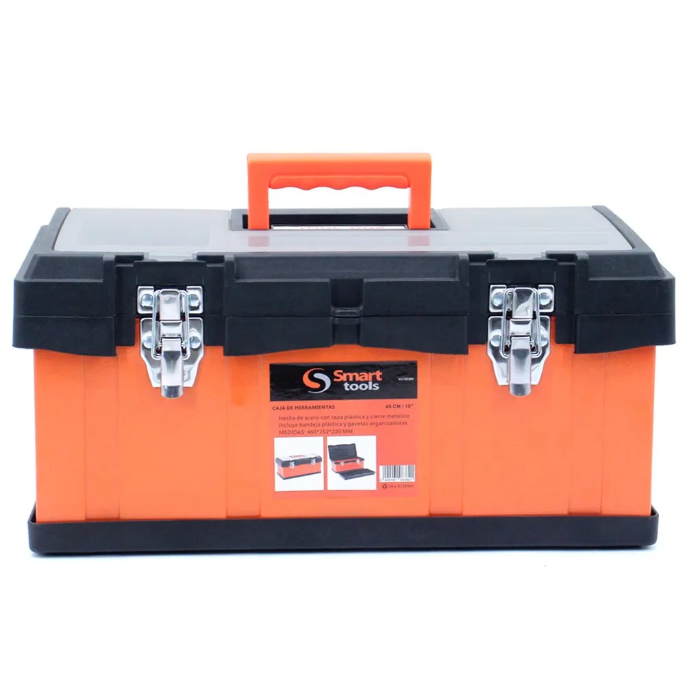 Caja de Herramientas 19”, acero/plastico, con cierre metálico
