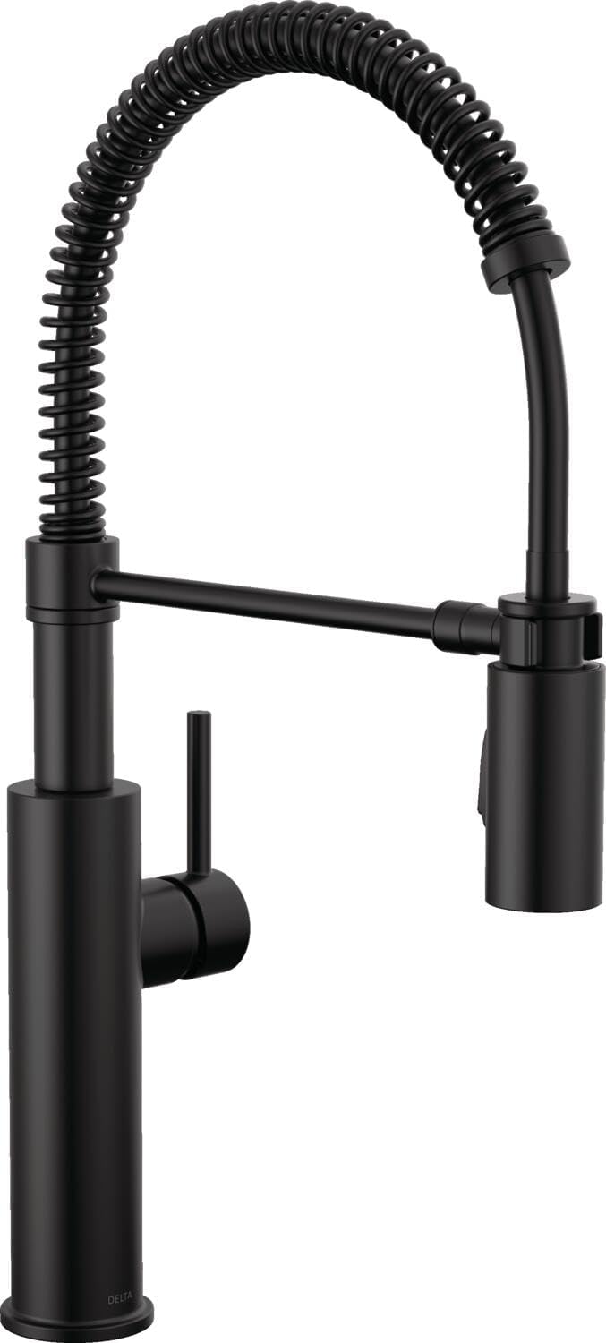 Delta Faucet Antoni Black Kitchen with Pull Down Sprayer, Commercial Style Sink Faucet, Faucets for Sinks, Single-Handle, Magnetic Docking Spray Head, 18803-BL-DST, Matte Black Delta Faucet Antoni Black Kitchen with Pull Down Sprayer, Commercial Style Sink Faucet, Faucets for Sinks, Single-Handle, Magnetic Docking Spray Head, 18803-BL-DST, Matte Black