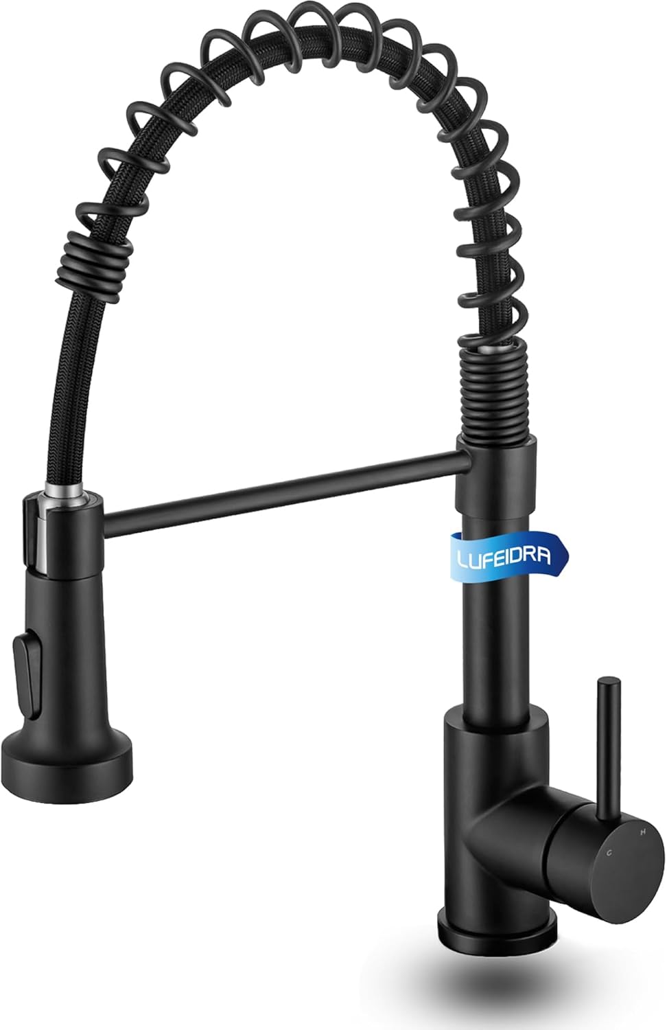 LUFEIDRA Black Kitchen Faucet with Sprayer – High Arc Kitchen Sink Faucets with Pull Down Sprayer Single Hole 304 Stainless Steel, Sprayer Faucet for Bar, Rv, Kitchen, Grifos De Cocina, Matte Black LUFEIDRA Black Kitchen Faucet with Sprayer – High Arc Kitchen Sink Faucets with Pull Down Sprayer Single Hole 304 Stainless Steel, Sprayer Faucet for Bar, Rv, Kitchen, Grifos De Cocina, Matte Black