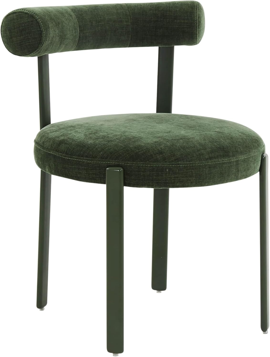 Tov Furniture Margaret Forest Green Textured Chenille Bolster Back Dining Chair Tov Furniture Margaret Forest Green Textured Chenille Bolster Back Dining Chair