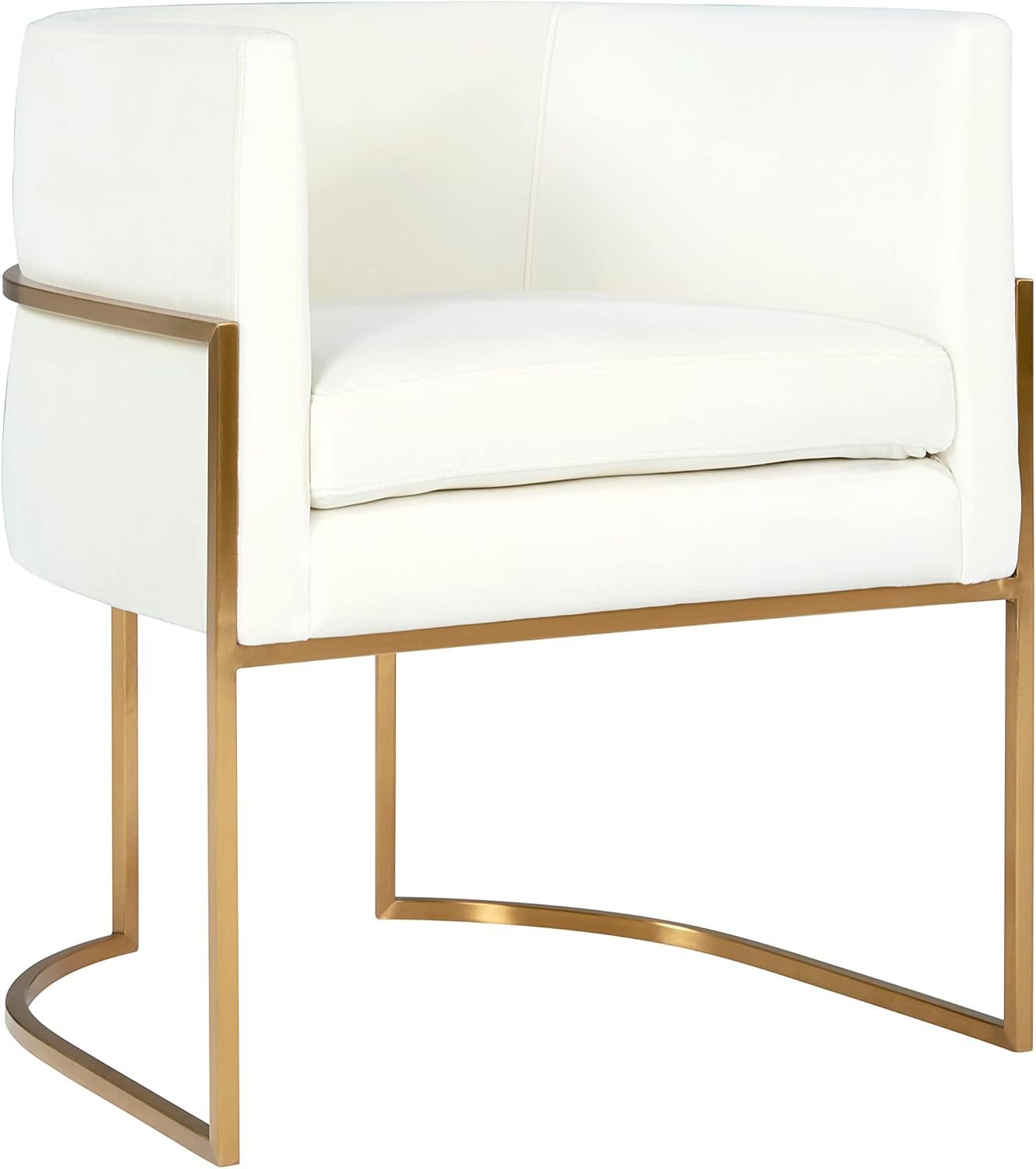Tov Furniture Giselle Upholstered Velvet Dining Chair with Metal Frame (Cream with Gold Frame) Tov Furniture Giselle Upholstered Velvet Dining Chair with Metal Frame (Cream with Gold Frame)