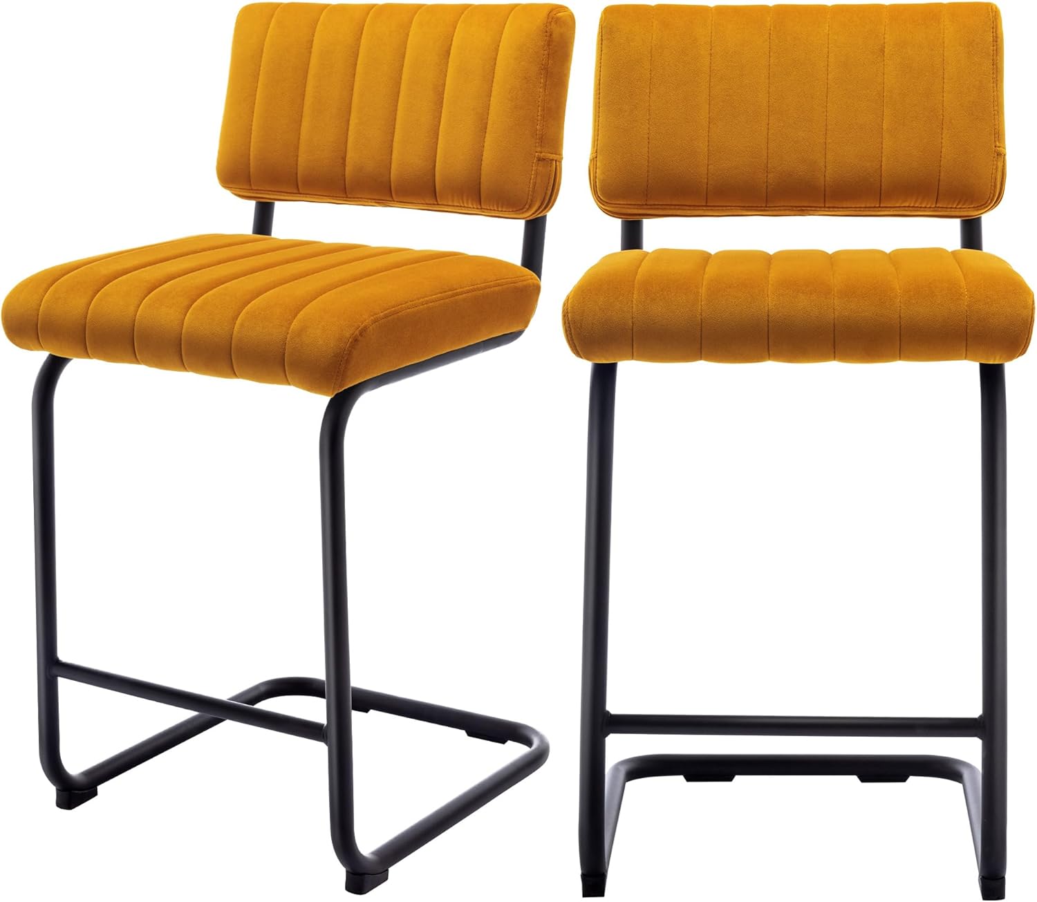 ONEVOG 24Inch Modern Counter Stools with Velvet Backrest, Solid Metal Bar Stool Set of 2, Counter Height Upholstered Stool, Side Chairs for Kitchen Dining Party Bar Chairs (Orange) ONEVOG 24Inch Modern Counter Stools with Velvet Backrest, Solid Metal Bar Stool Set of 2, Counter Height Upholstered Stool, Side Chairs for Kitchen Dining Party Bar Chairs (Orange)