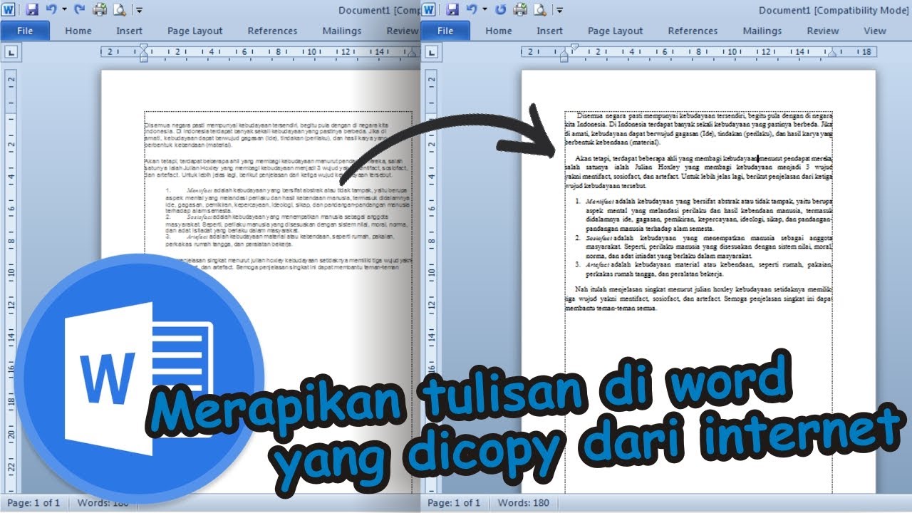 Merapikan Tulisan Hasil Copy-Paste di Word Merapikan Tulisan Hasil Copy-Paste di Word