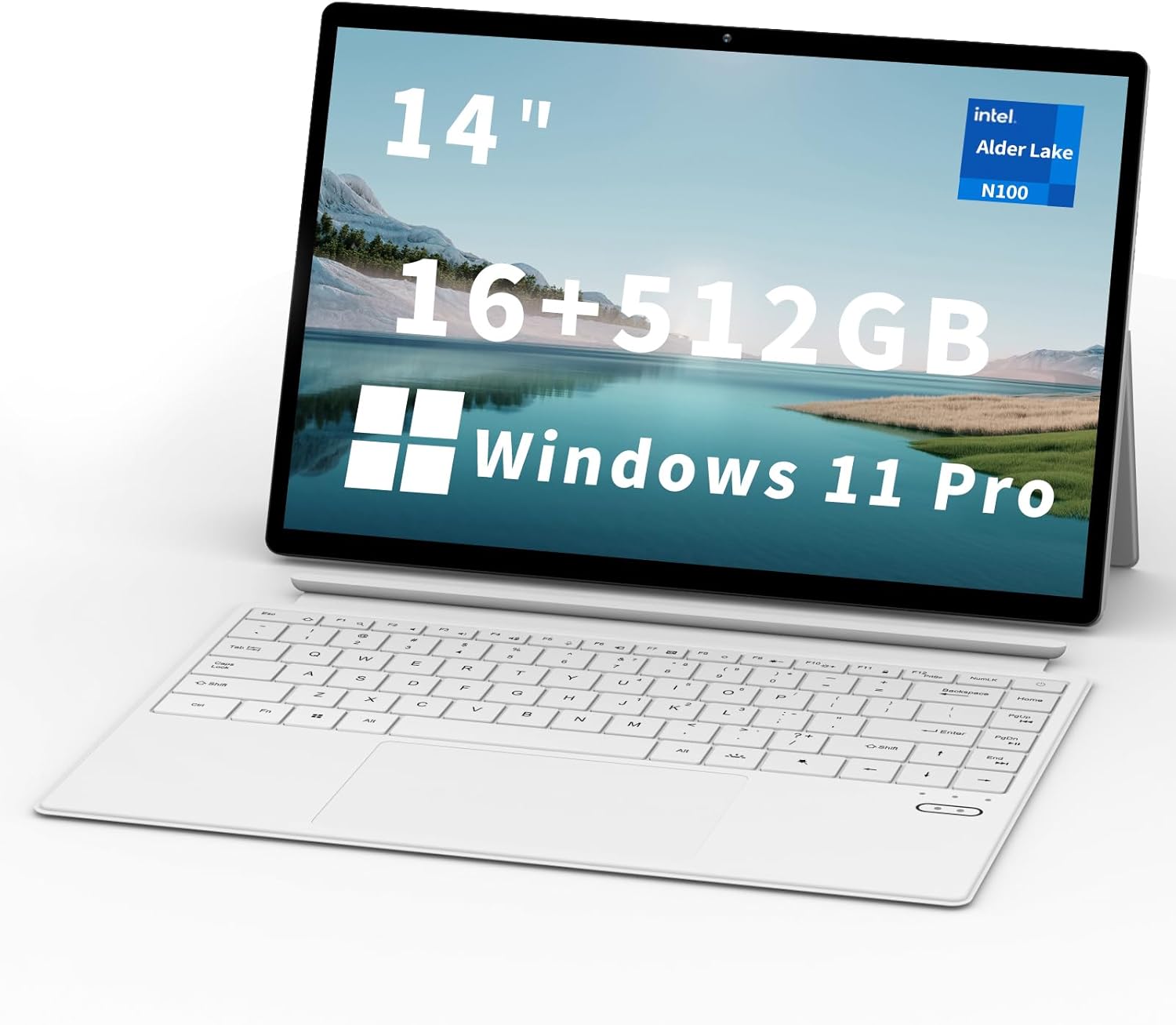 FUNYET 2 in 1 Laptop Touchscreen | 14 Inch Tablet Laptop Computer | Intel 12th Gen N100 Processor | 16GB DDR5 RAM | 512GB SSD | 1920 x 1200 | Wi-Fi 6 | BT5.2 | Backlit Keyboard | Windows 11 Pro
