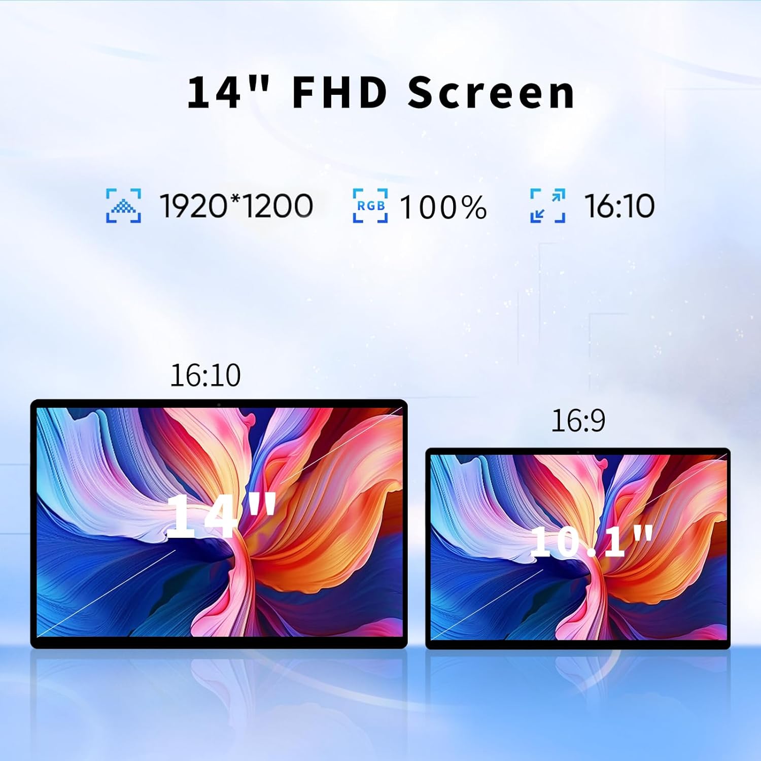 FUNYET 2 in 1 Laptop Touchscreen | 14 Inch Tablet Laptop Computer | Intel 12th Gen N100 Processor | 16GB DDR5 RAM | 512GB SSD | 1920 x 1200 | Wi-Fi 6 | BT5.2 | Backlit Keyboard | Windows 11 Pro