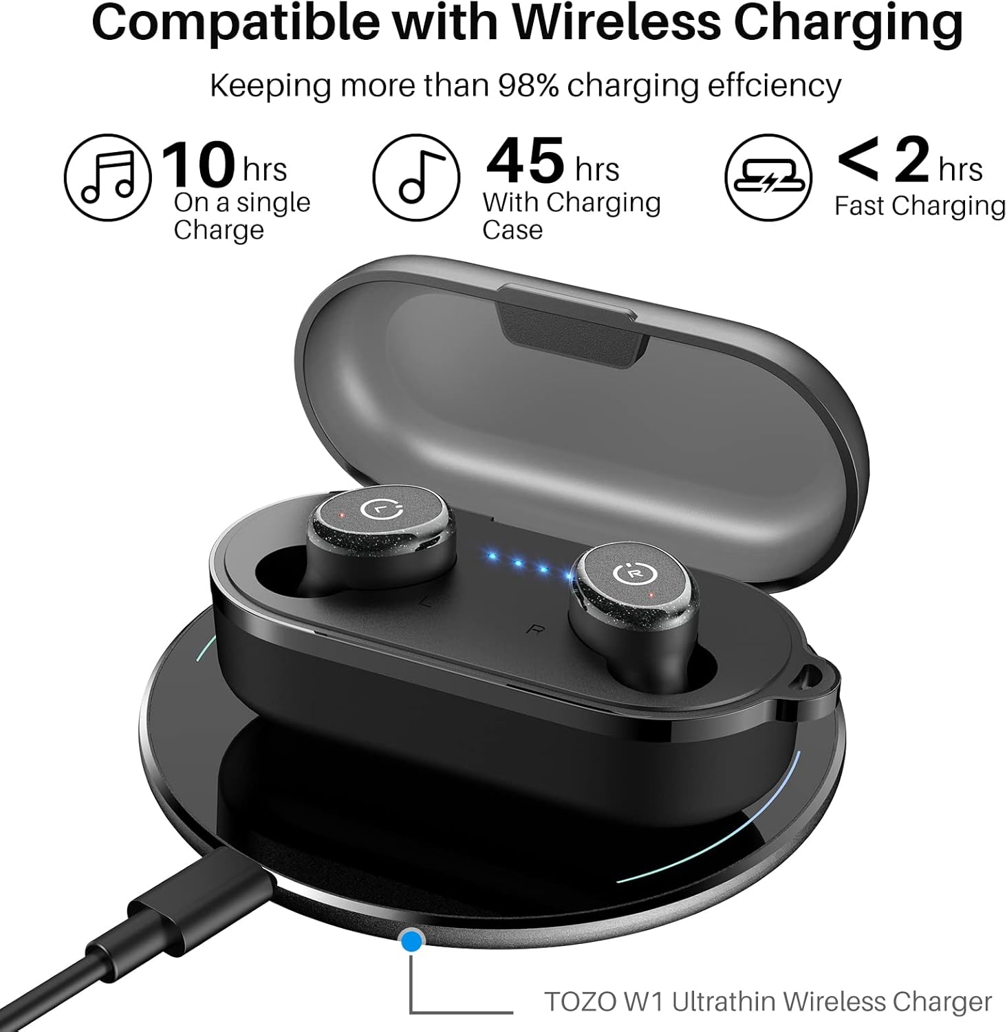 Wireless Bluetooth Earbuds with ORIGX Acoustic Tuning, IPX8 Waterproof, 45-Hour Playtime, and Smart Touch Control