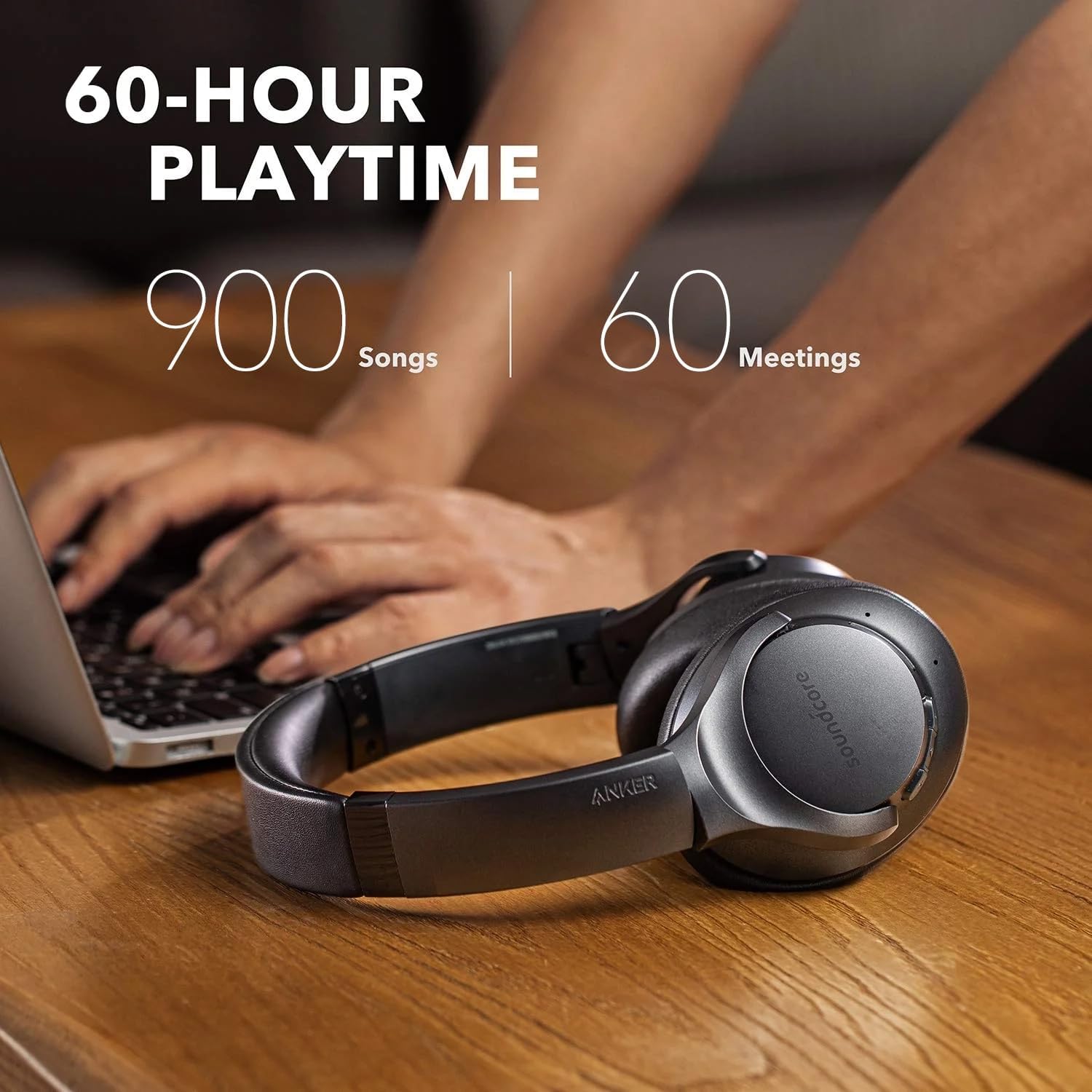 Noise Cancelling Headphones with Hi-Res Audio, 60-Hour Playtime, and BassUp Technology