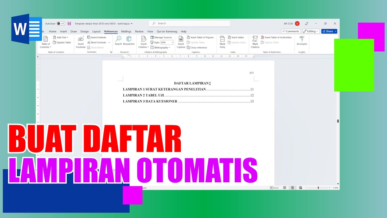 Menyusun Lampiran Data Profesional di Microsoft Word Menyusun Lampiran Data Profesional di Microsoft Word