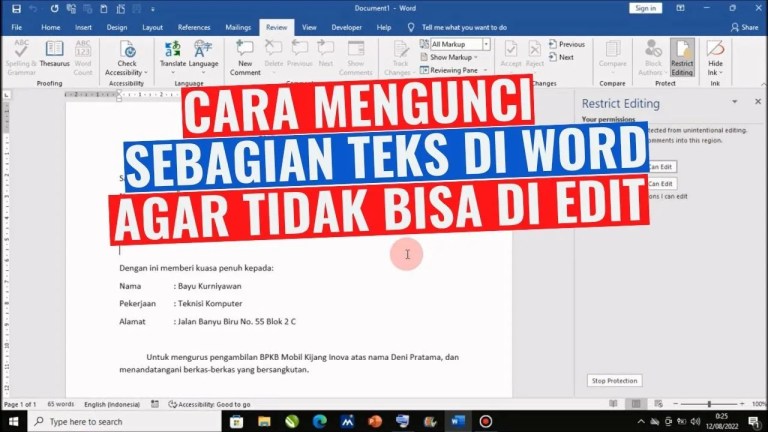 Mengunci Dokumen Word Agar Tetap Aman Mengunci Dokumen Word Agar Tetap Aman