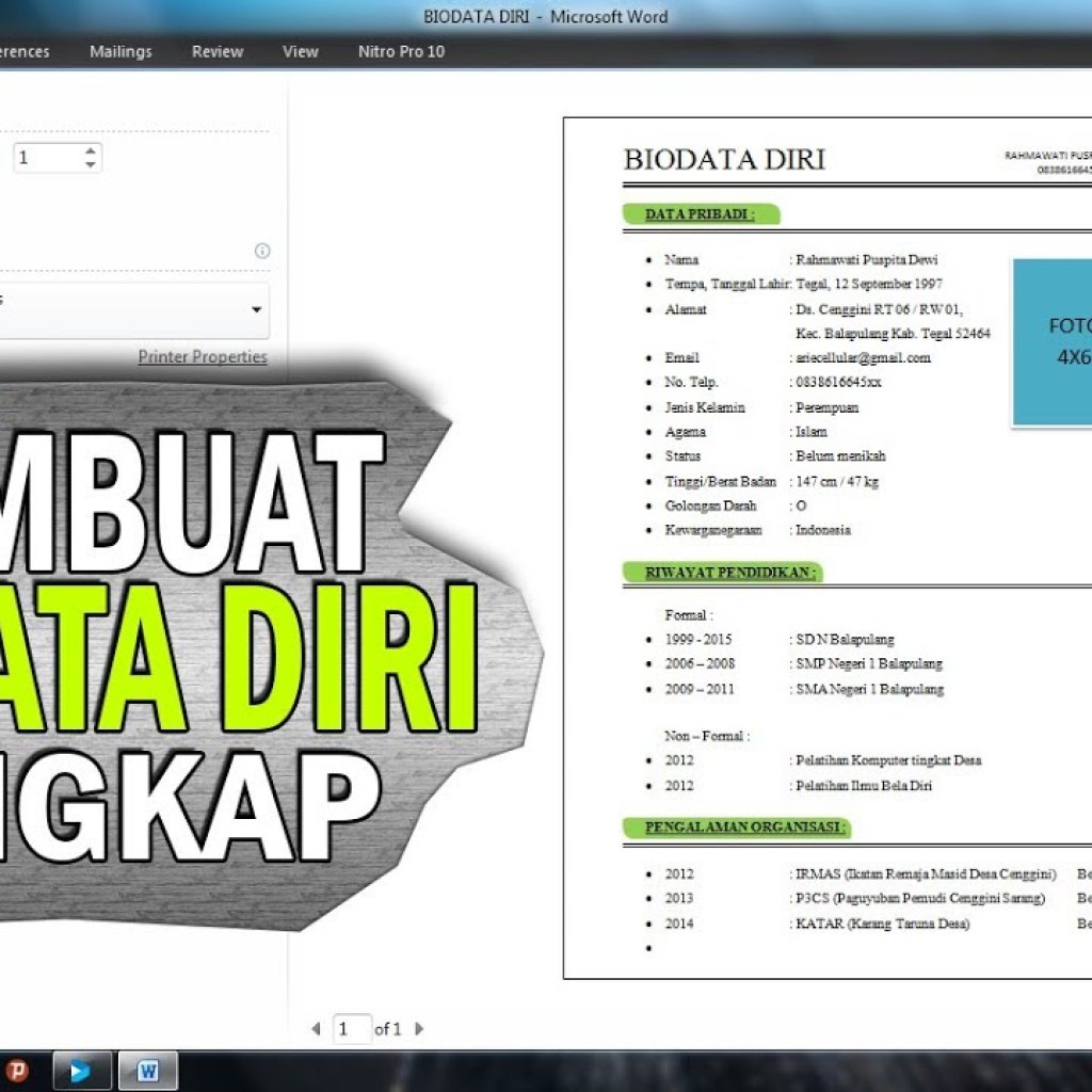Membuat Biodata Siswa Yang Profesional Dan Menarik Di Microsoft Word: Panduan Lengkap Membuat Biodata Siswa Yang Profesional Dan Menarik Di Microsoft Word: Panduan Lengkap