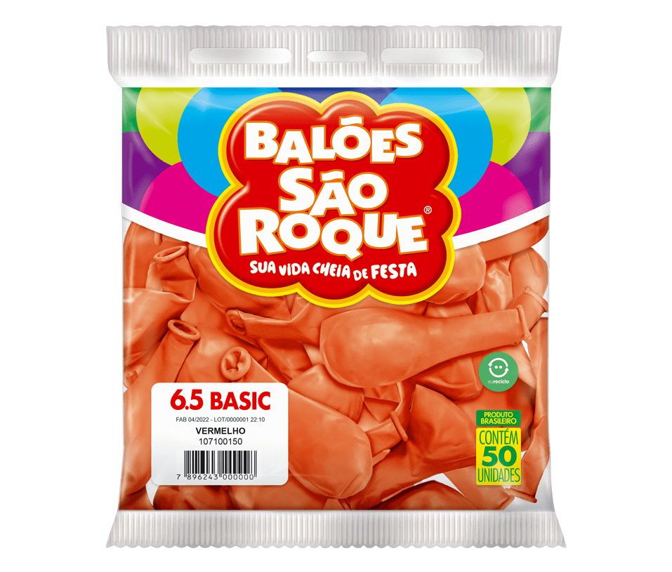 BALÃO SÃO ROQUE VERMELHO 6.5 C/50