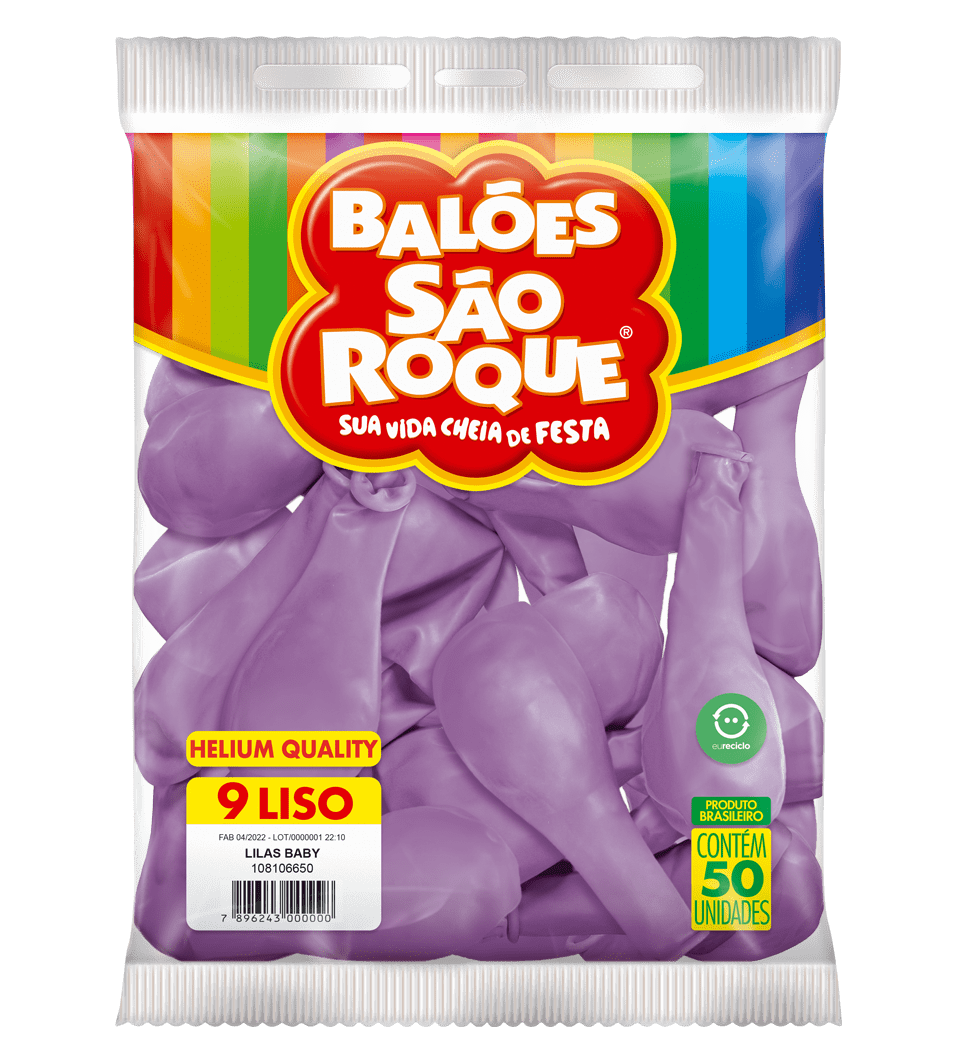 BALÃO SÃO ROQUE LILAS BABY 9 C/50
