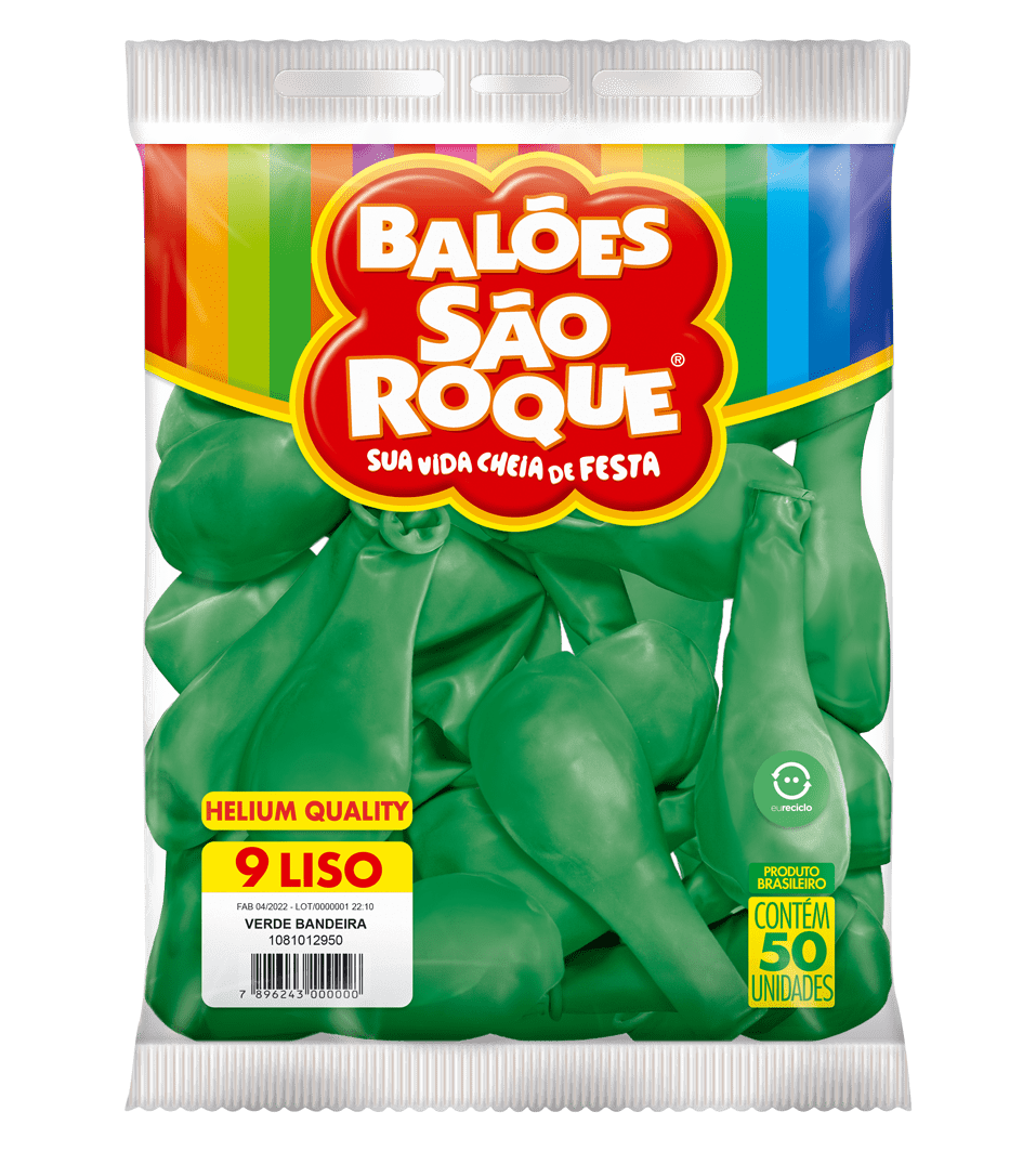 BALÃO SÃO ROQUE VERDE BANDEIRA 9 C/50
