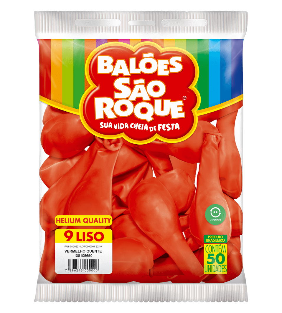 BALÃO SÃO ROQUE VERMELHO QUENTE 9 C/50