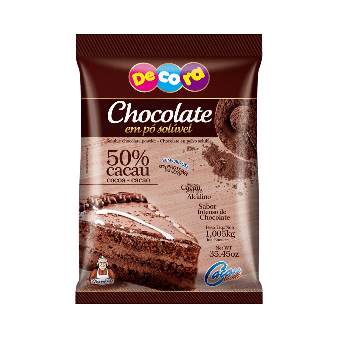 CHOCOLATE EM PÓ 50% DECORA CACAUFOOD 1KG