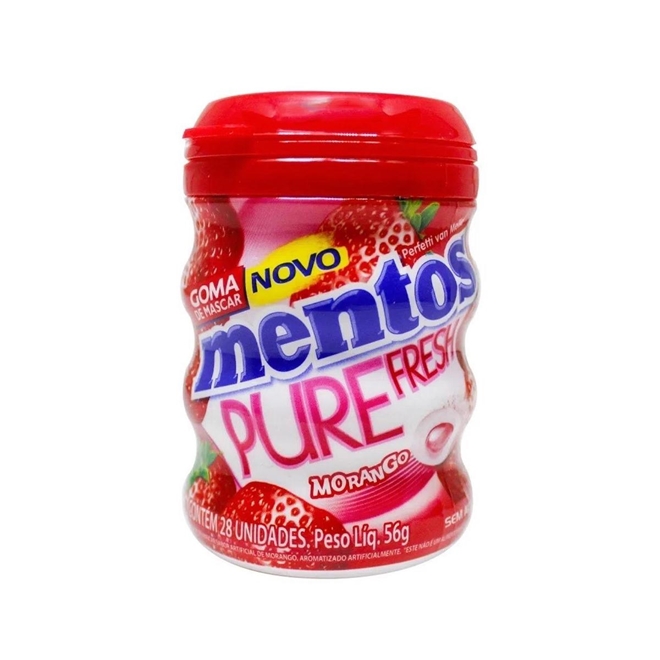 MENTOS PURE MORANGO 56GR PT