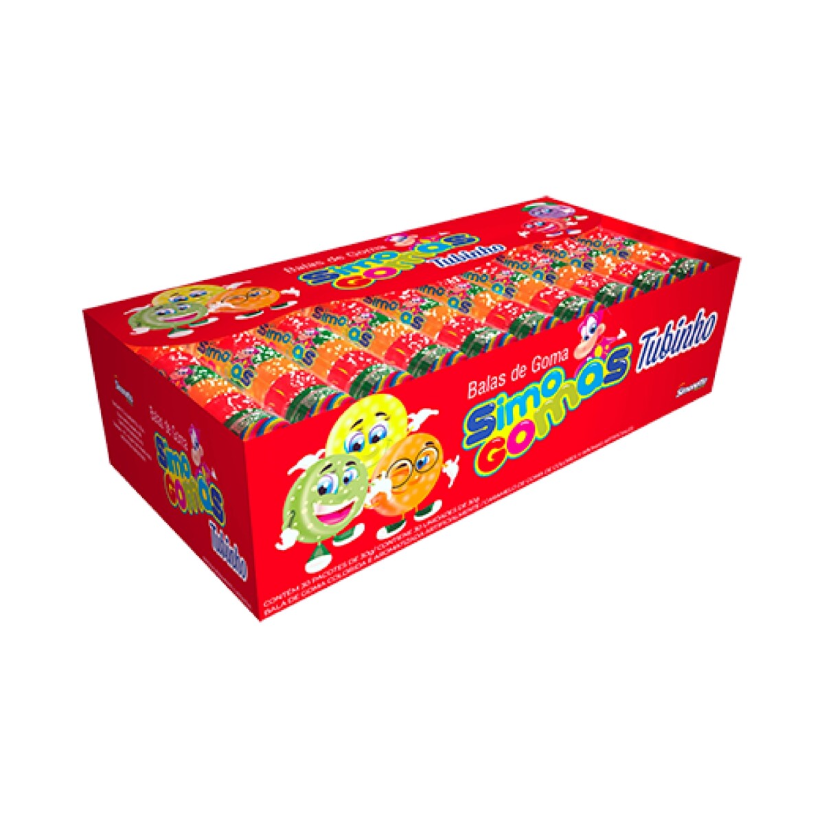 GOMA FRUTAS TUBO SIMO C/30