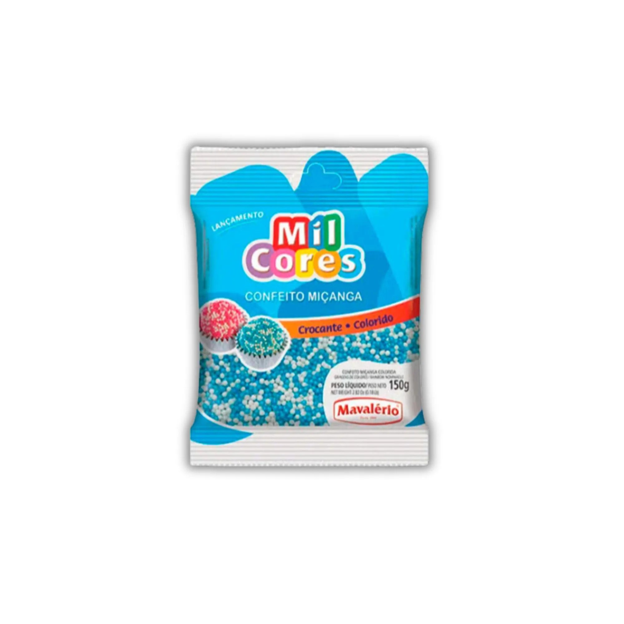 CONFEITO MIÇANGA BRANCA E AZUL 150GR MAVALÉRIO
