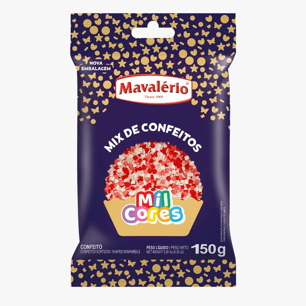 CONFEITO MIÇANGA BRANCA E ROSA 150GR MAVALÉRIO