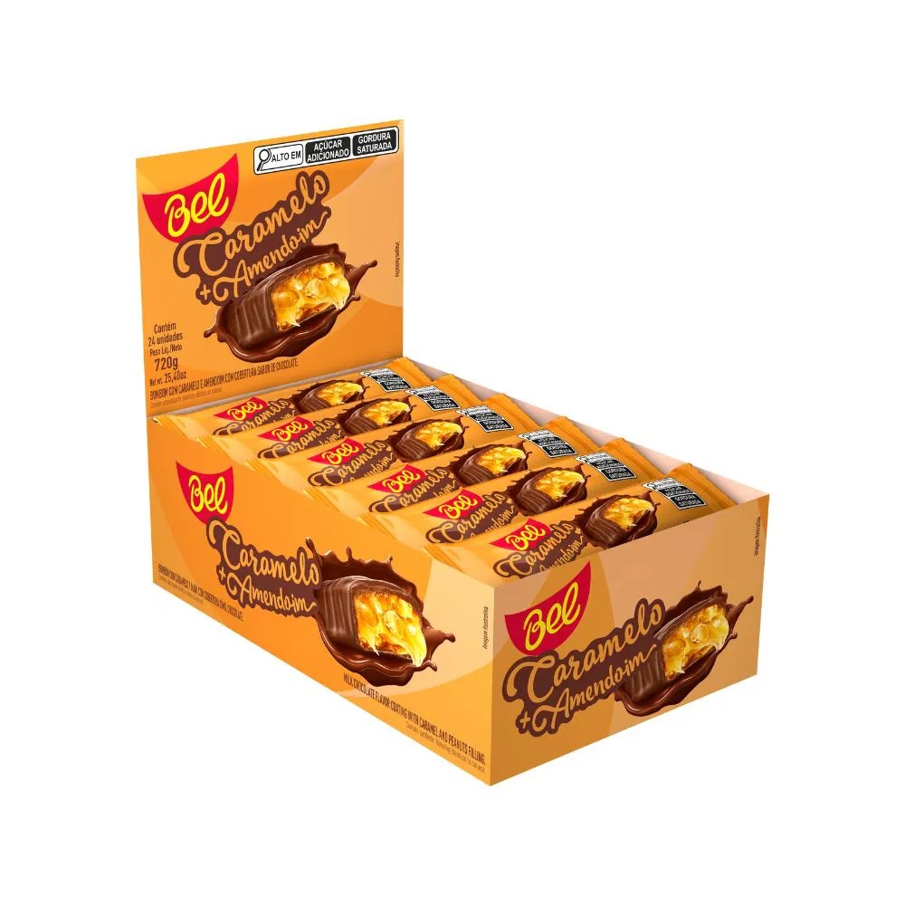 BOMBOM CARAMELO + AMENDOIM BEL C/24 720G