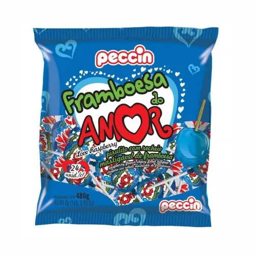 PIRULITO DO AMOR FRAMBOESA PECCIN C/24