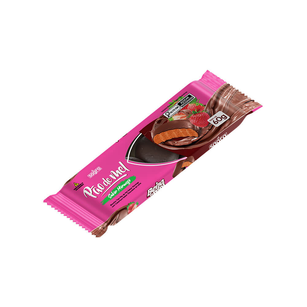PAO DE MEL MORANGO SAGRA  60GR