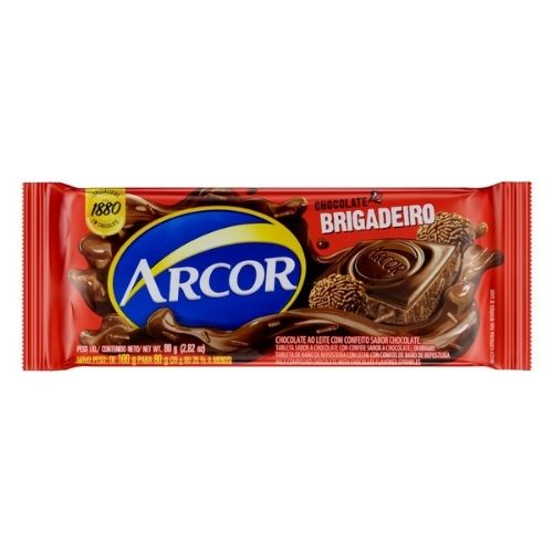 CHOCOLATE AO LEITE BRIGADEIRO ARCOR PACOTE 80G
