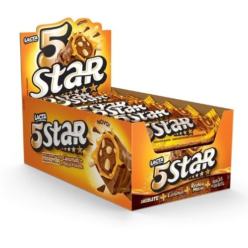 BOMBOM LACTA 5 STAR PACOTE 40G C/18