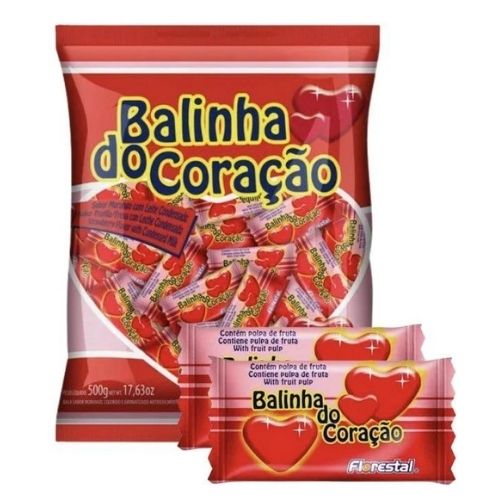 BALA FLORESTAL 500G CORACAO MORANGO
