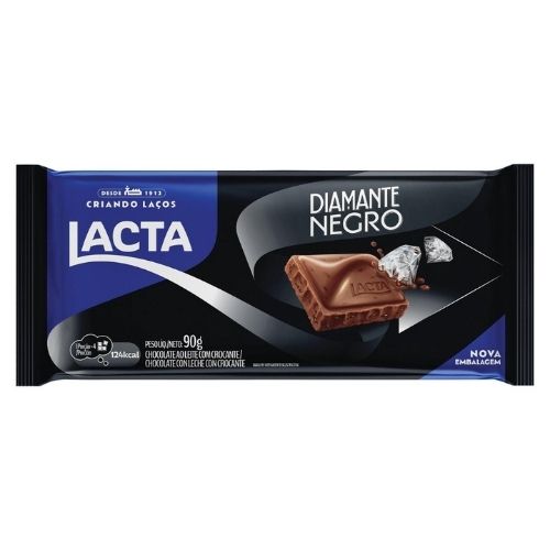 BARRA AO LEITE LACTA DIAMANTE NEGRO 90G