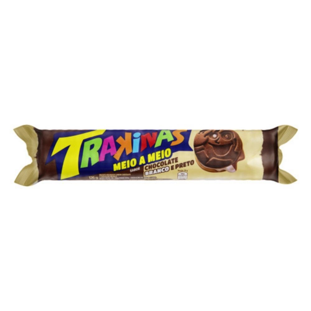 TRAKINAS CHOCOLATE BRANCO E PRETO 126G