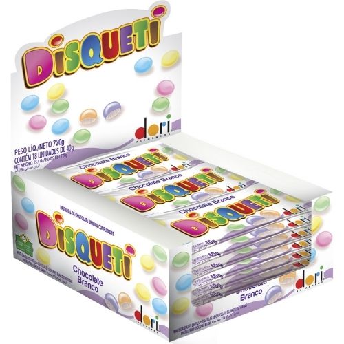 DISQUETE CHOCOLATE BRANCO 432GR 18GR/24