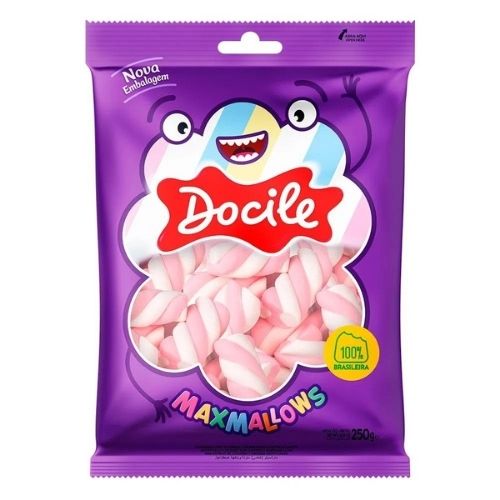 MARSHMALLOW MAXMALLOWS DOCILE TWIST ROSA E BRANCO