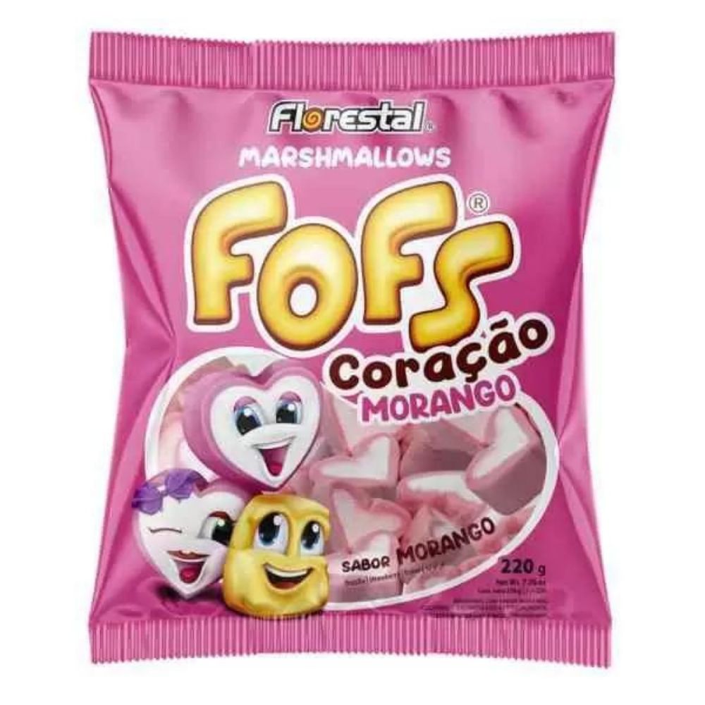 MARSHMALLOWS FOFS CORAÇÃO MORANGO 220GR