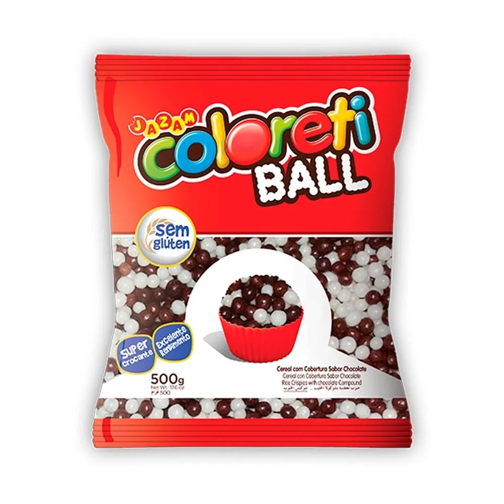 COLORETI MINI BALL AO LEITE E BRANCO JAZAM 500GR
