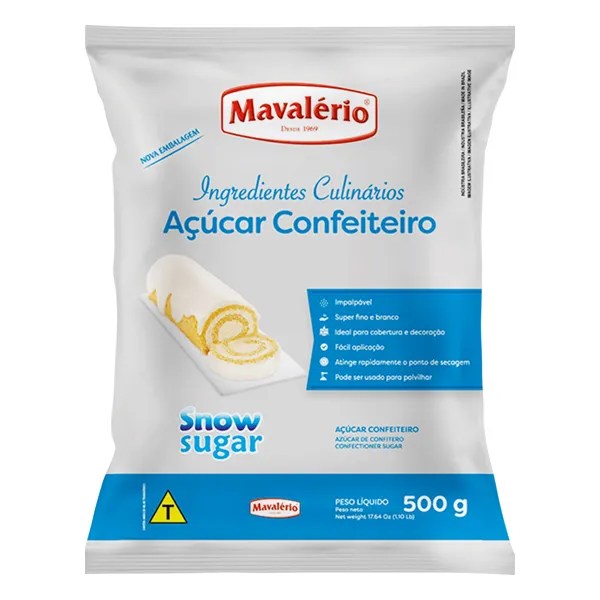 AÇUCAR DE CONFEITEIRO MAVALERIO 500GR