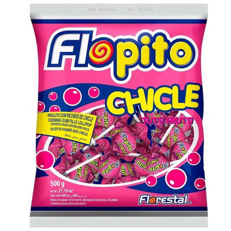 PIRULITO FLOPITO CHICLE TUTTI FRUTTI 500GR
