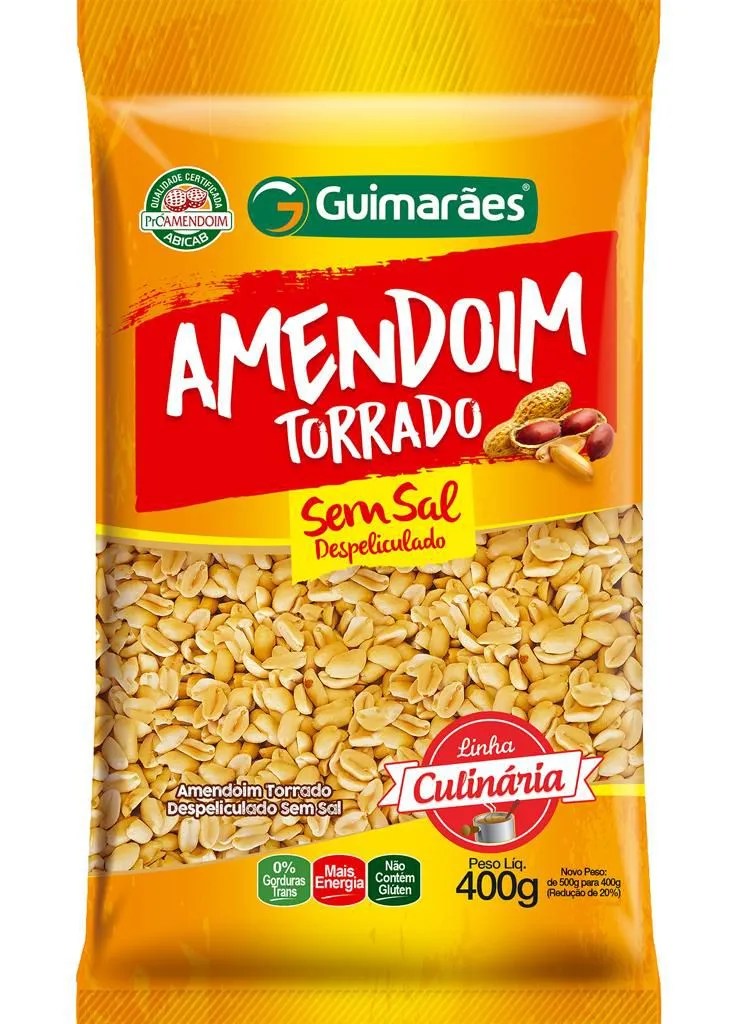 AMENDOIM TORRADO SEM SAL GUIMARAES 400GR