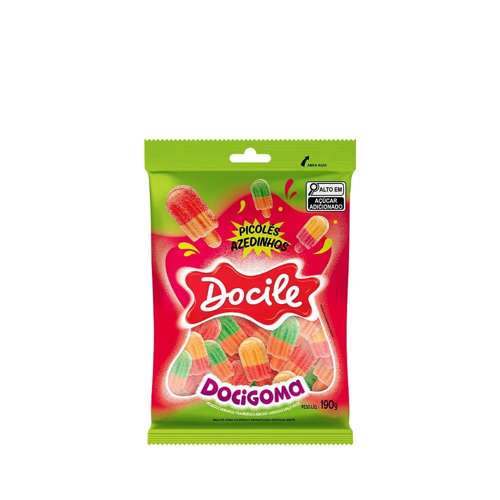 GOMA PICOLE AZEDINHO 190GR DOCILE