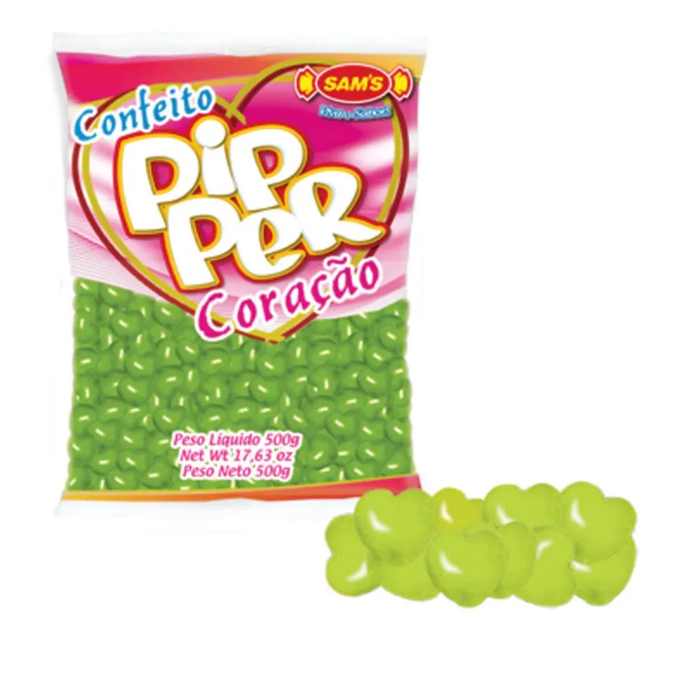 PIRULITO CORAÇÃO MAÇA VERDE 500GR C/50