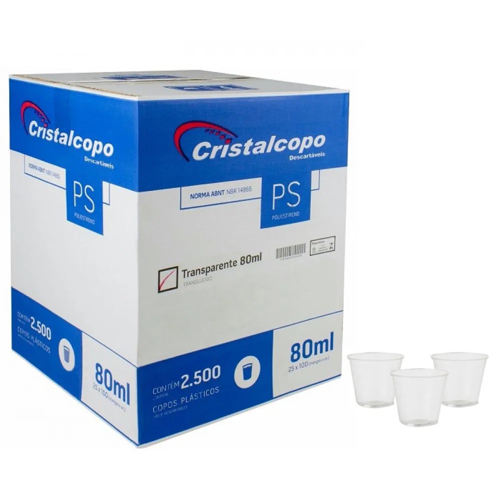 COPO DESCARTAVEL 80ML C/100